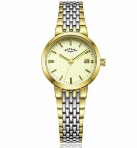 【貨物輸送無料】ウオッチ ロータリーレディースツートーンステンレススチールブレスレットレディースrotary ladies two tone stainless steel bracelet watch womens 重量ポンド0349703