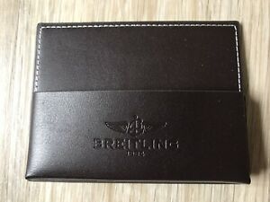 【貨物輸送無料】ウオッチ ブライトリングレザーカードドキュメントホルダー unused genuine breitling leather warranty card and documents holder