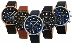 【送料無料】腕時計　アクリブスメンズクォーツクロノグラフレザーストラップウォッチakribos xxiv mens ak1090 quartz chronograph date 24 hours leather strap watch