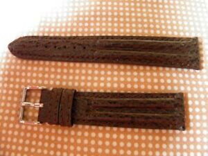 【送料無料】腕時計　ブレスレットタンシュレクインテーブルマロンフォンセタイプブライトリングダブルジョンク20 mm bracelet etanche requin veritable marron fonce type breitling double jonc｜hokushin