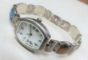 【送料無料】腕時計　スターリングシルバーレディースブレスレットマルチストーンアクセントsterling silver womens wristwatch bracelet w multistone accents 407g 3a2104