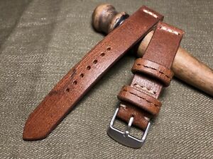 【送料無料】腕時計 スイスアンモポーチストラップhandmade 18mm swiss leather ammo pouch watch strap|hokushin