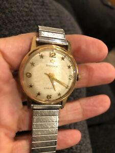 【送料無料】腕時計　ヴィンテージベイラースターマティックゴールドトーンケースvintage rare baylor starmatic automatic watch goldtone case｜hokushin