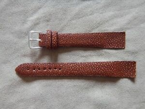 【送料無料】腕時計　インソライトブレスレットガルハトテーブルマロンポリ18 mm insolite bracelet galuchat veritable marron poli pour anses fixes soudees｜hokushin