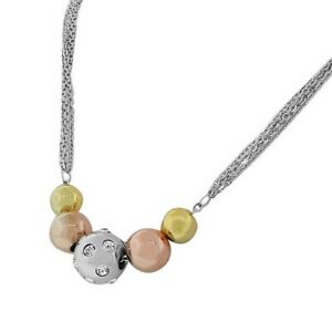 【送料無料】ジュエリー・アクセサリー スチールシルバーイエローローズチェーンセットブレスレットネックレスacier inoxydable argent jaune or rose ton chaine femmes set bracelet collier