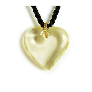 【送料無料】ジュエリー・アクセサリー ビッグハートネックレスクリスタルカラーシトリンcollier grand coeur cristal couleur citrine