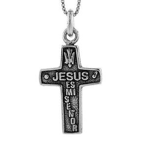 【送料無料】ジュエリー・アクセサリー シルバースターリングイエスエスミセニョンクロスペンダントブレロックイタリアargent sterling jesus es mi senor croix pendentif breloque,18 italien