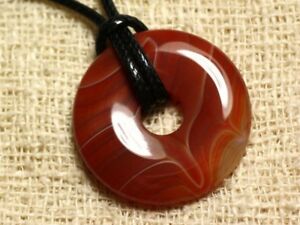【送料無料】ジュエリー・アクセサリー カラードーナツアゲートオレンジレッドcollier donuts 30mm agate rouge orange