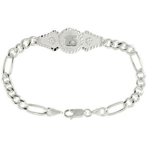 【送料無料】ジュエリー・アクセサリー シルバースターリングキンセアネラフィガロブレスレットリンクargent sterling quinceanera 15 figaro bracelet lien