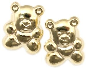 【送料無料】ジュエリー・アクセサリー ゴールデンベアイヤリングクマグージョンイエローboucles doreilles ourson or 333 enfants petit ours goujon 8kt jaune