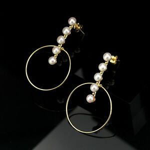【送料無料】ジュエリー・アクセサリー シルバーイヤリングミニパールカルチャーホワイトリングゴールドメッキboucles doreilles argent 925 mini perle culture blanc anneau plaque or tz4