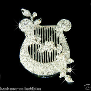 【送料無料】ジュエリー・アクセサリー ライルギリシャハープクリスタルスワロフスキーブローチジュエリーlyre grec harpe avec cristal swarovski instrument musique broche bijoux