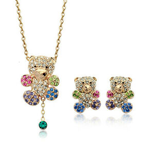 【送料無料】ジュエリー・アクセサリー ジュエリーファッションゴールドメッキローズベアアンサンブルmode bijoux 18k plaque or rose ours ensemble fs058