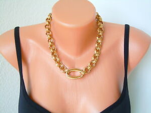 【送料無料】ジュエリー・アクセサリー ヘビージュエリーファンタジーチェーンリングメッキlourde bijoux fantaisie imposant chaine anneaux plaque 113,7 g45,5 50,5
