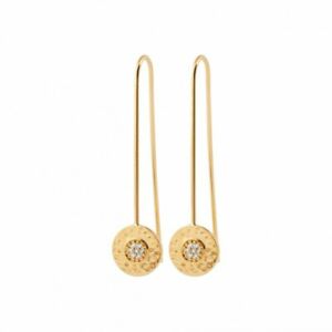 【送料無料】ジュエリー・アクセサリー ゴールドメッキゴールドメッキゴールドトローチクジルコニウムイヤリングboucles doreilles pendantes en plaque or pastille martelee pave en zirconium