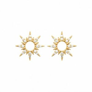 【送料無料】ジュエリー・アクセサリー ジルコニウムメッキチップpuces doreilles en plaque or forme etoile pave en zirconium blanc
