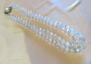 【送料無料】ジュエリー・アクセサリー ボヘミアンクリスタルネックレスダブルランクcollier ancien perles de cristal de boheme double rang annees 50