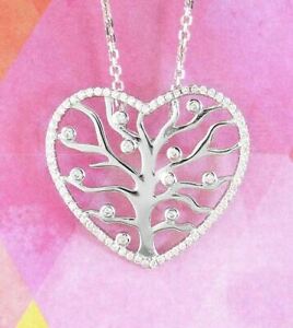 【送料無料】ジュエリー・アクセサリー ハートシェイプツリーペンダントライフスターリングシルバークリスタルen forme de coeur pendentif arbre vie seulement cristaux argent sterling wh34