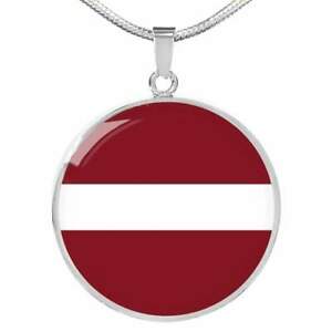 【送料無料】ジュエリー・アクセサリー ラトビアフラグスチールカラーゴールドlettonie drapeau collier acier inoxydable ou 18k or 457559cm
