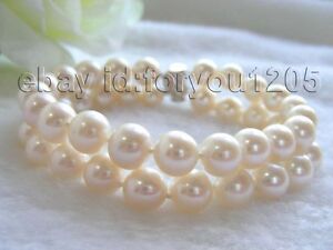 【送料無料】ジュエリー・アクセサリー ダブルホワイトパーフェクトラウンドパールブレスレット8 double 10mm white perfect round pearl bracelet 14k c1445