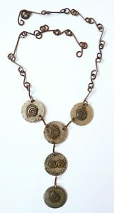 【送料無料】ジュエリー・アクセサリー エスニックメタルネックレスデザインcollier ethnique en metal design annees 1960 1970 sixties seventies