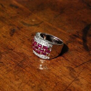 【送料無料】ジュエリー・アクセサリー シルバーリングルビージルコニウムbague argent et zirconium rubis 58