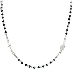 【送料無料】ジュエリー・アクセサリー コラーナドナジロコロアーメンインアルジェントコングラニグリギcollana donna girocollo amen in argento 925 con grani grigi crobg3