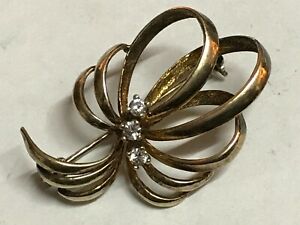【送料無料】ジュエリー・アクセサリー シルバーブローチメッキancienne broche en argent 925 et plaque or amp; ses brillants des annees 60