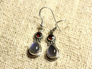 【送料無料】ジュエリー・アクセサリー シルバーイヤリングラブラドリットグレナトbo206 boucles doreilles argent 925 23mm labradorite et grenat