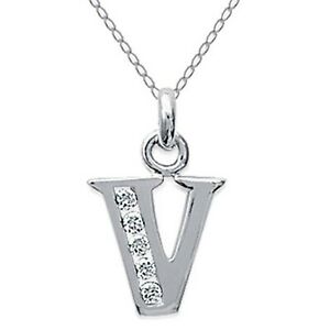 【送料無料】ジュエリー・アクセサリー シルバージルコニウムコリアーcollier initiale lettre v en argent 925 et zirconium longueur 45cm ou 50cm