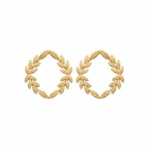 【送料無料】ジュエリー・アクセサリー ゴールドメッキイヤリングペンダントベイリーフboucles d’oreilles plaque or pendantes ovales feuilles de laurier