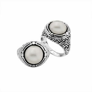 【送料無料】ジュエリー・アクセサリー シルバースターリングラウンドリングホワイトパールargent sterling rond forme bague avec perle blanche ar6171pew178cm