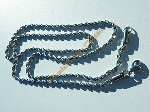 【送料無料】ジュエリー・アクセサリー ロングカラーチェーンスチールトーサードメッシュワイヤchaine longue collier 60 cm argent pur acier inoxydable maille torsade wire 3 mm