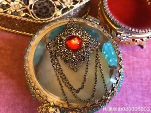 【送料無料】ジュエリー・アクセサリー ヴィンテージルビーラモブブローチフリンジアンティークピンビクトリアvintage ruby rhmobic brooch with fringe antique pin victoria era