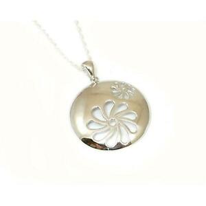 【送料無料】ジュエリー・アクセサリー シルバースターリングサークルフラワーペンダントオンチェーンjsuk argent sterling cercle fleur pendentif sur 457cm chaine