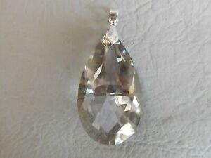 【送料無料】ジュエリー・アクセサリー シルバーペンダントドロップクリスタルガラススモーククリスタルpendentif pl argent grande goutte cristal de verre quartz fume crystal pendant