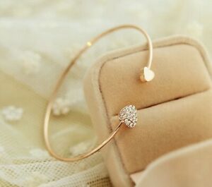 【貨物輸送無料】宝飾品・添え物 ゴールドハートシェイプブレスレットbracelet en or forme de coeur pour femme