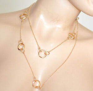 【送料無料】ジュエリー・アクセサリー コリアーロングウーマンリングチェーンラウンドネックリングラインストーンcollier long femme or dore charms bagues chaine tour de cou anneaux strass n60