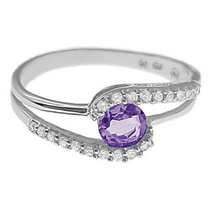 【貨物輸送無料】宝飾品・付属物 アルジャンロディエジルコニウムアメジストバゲサイズbague femme en argent 925 rhodie, zirconium et amethyste  taille 56 dispo