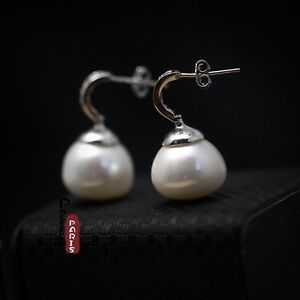 【送料無料】ジュエリー・アクセサリー バロックビッグホワイトシルバーイヤリングboucles doreilles belle perle de culture baroque gros blanc argent 925 tz2 b31｜hokushin