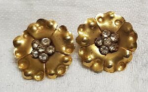 【送料無料】ジュエリー・アクセサリー ジュエリーイヤリングクリップクリスタルanciens bijoux boucles doreilles clips fleur cuivre cristaux blanc a5|hokushin