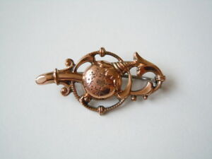 【送料無料】ジュエリー・アクセサリー アールヌーボーアンティークゴールデンブローチart nouveau antique broche dore 2,2 g3,5 x 1,7 cm