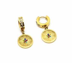 【送料無料】ジュエリー・アクセサリー イヤリングミニクレオールストラスホワイトメダルサンスチールbo1767f boucles doreilles mini creoles strass blanc medaille soleil acier