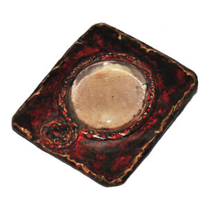 【送料無料】ジュエリー・アクセサリー タロセルガラスカボションアーティストブローチbroche bijou dartiste signee en talosel rouge et cabochon de verre transparent