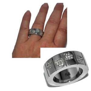 【送料無料】ジュエリー・アクセサリー フォリフォリーフォリーリングワイドリングシルバーステンレスクリスタルジュエルfolli follie bague anneau large acier inoxydable argente cristal t 54 bijou｜hokushin 14,186円