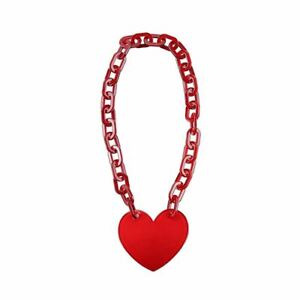 【送料無料】ジュエリー・アクセサリー レッドハートリンクチェーングランドネックレスcoeur rouge lien chaine grand collier imposant