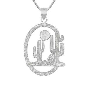 【送料無料】ジュエリー・アクセサリー シルバースターリングサボテンペンダントメイドインイタリアボックスチェーンargent sterling cactus desert pendentif,fabrique en usa,18 italien box chaine 14,804円