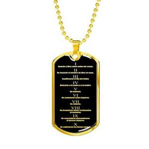 【送料無料】ジュエリー・アクセサリー スペインコルデディーズマンダミエントススチールカラーdix commandements espagnol col de diez mandamientos collier acier inoxydable ou