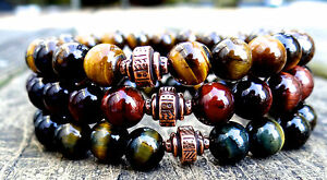 【貨物輸送無料】宝飾品・付属物 タイガーアイブレスレットチャームtiger eye bracelet of blue, red amp; gold w copper artisan barrel charm prosperity