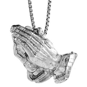 【送料無料】ジュエリー・アクセサリー シルバースターリングプリーントメインペンダントブレロックインチイタリアンチェーンボックスargent sterling priant main pendentif breloque, 18 italien boite chaine
